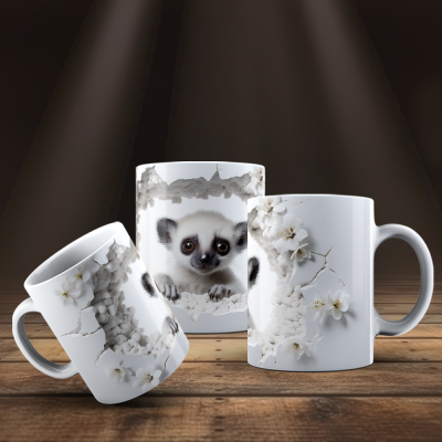 Caneca Animais Fofinhos Imagem 3D