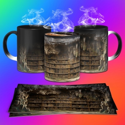 Caneca Biblioteca Imagem 3D