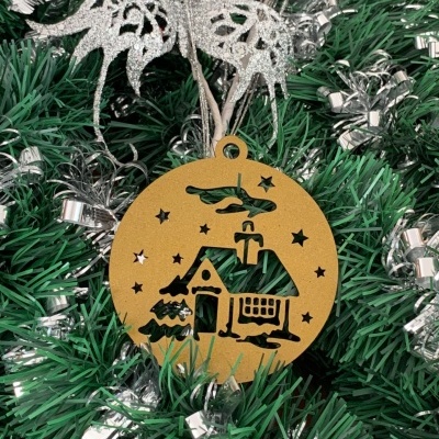 Bolas de Natal Decorativas Igreja e Casinha-2 Modelos
