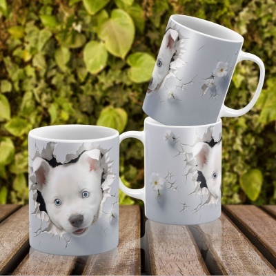 Caneca Cães Imagem  3D