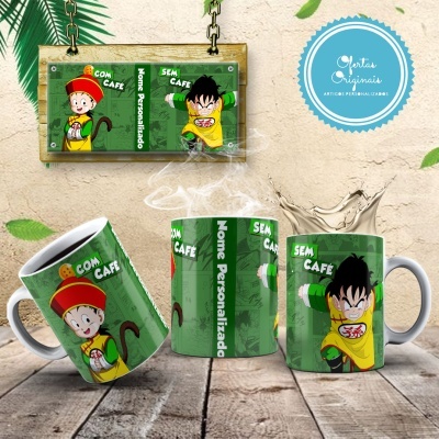 Canecas  DRAGON-BALL Com Café Sem Café Personalizada