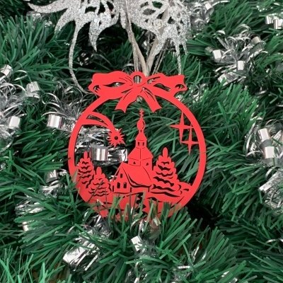 Bolas de Natal Decorativas Igreja e Casinha-2 Modelos