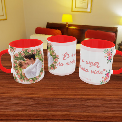 Canecas Namorados Texto e Fotos - 12 Temas