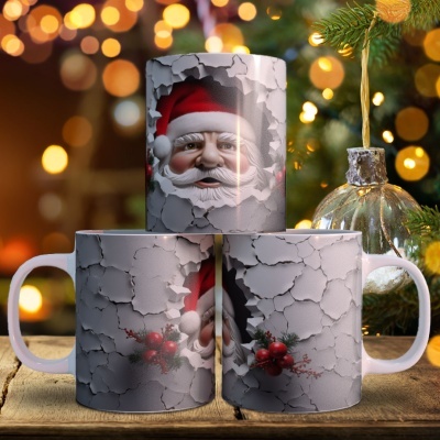 Caneca Pai Natal Imagem 3D