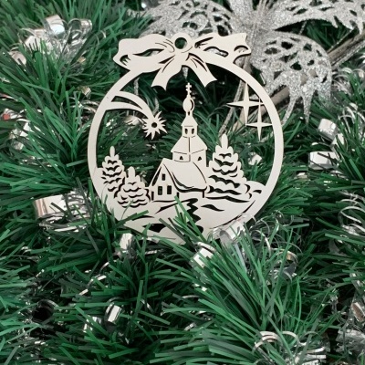 Bolas de Natal Decorativas Igreja e Casinha-2 Modelos