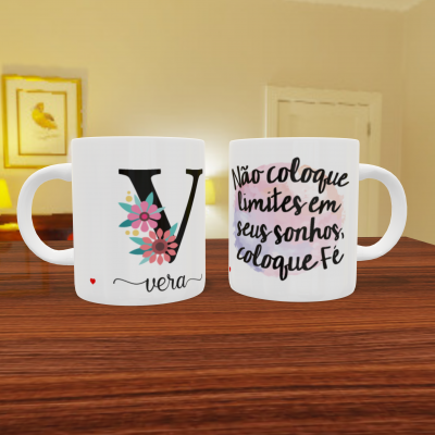 Canecas "Letra Floral"