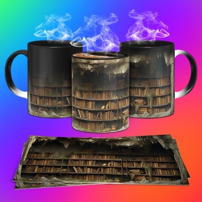 Caneca Biblioteca Imagem 3D