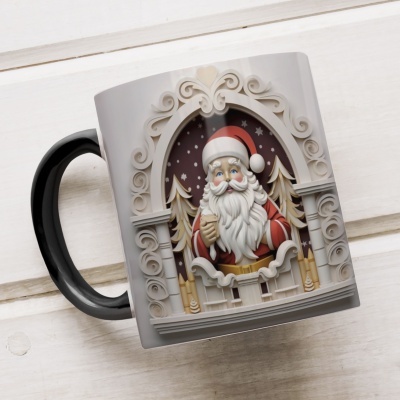Caneca Natal em Festa Imagem 3D