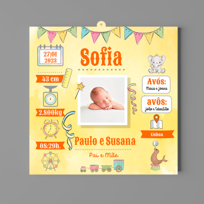 Placa de Parede em MDF Nascimento