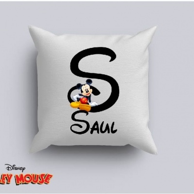 Capa de Almofada Personalizada Alfabeto Disney Inicial Menino