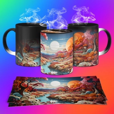 Caneca Montanha Imagem 3D