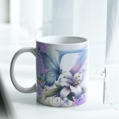 Caneca Alfabeto Borboleta Lilás