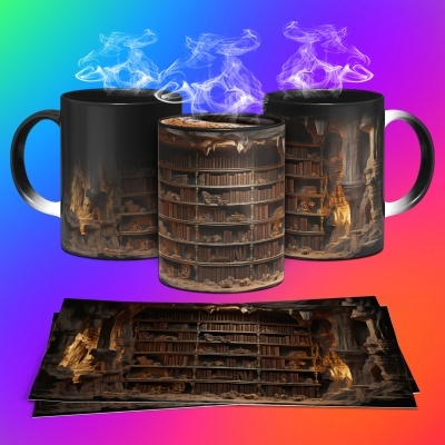 Caneca Biblioteca Imagem 3D