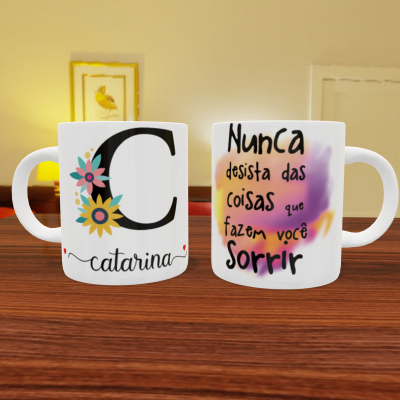 Canecas "Letra Floral"