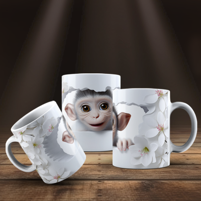 Caneca Animais Fofinhos Imagem 3D
