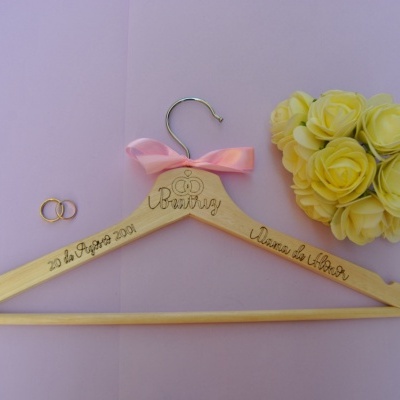 Cabide Madeira Personalizado Casamento