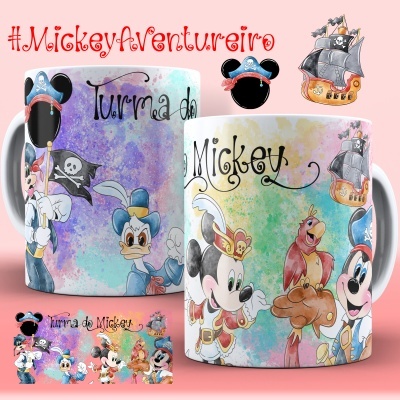 Canecas Mickey Aventureiro - 8 Temas