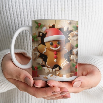 Caneca Natal Imagem 3D