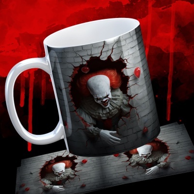 Caneca Terror Imagem  3D - Palhaço Assassino