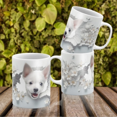 Caneca Cães Imagem  3D