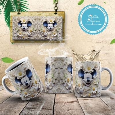 Caneca Mickey e Amigos Imagem  3D