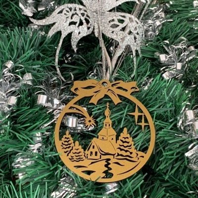 Bolas de Natal Decorativas Igreja e Casinha-2 Modelos