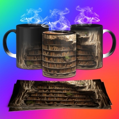 Caneca Biblioteca Imagem 3D