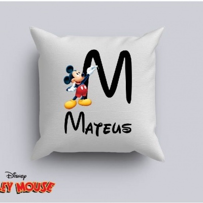 Capa de Almofada Personalizada Alfabeto Disney Inicial Menino