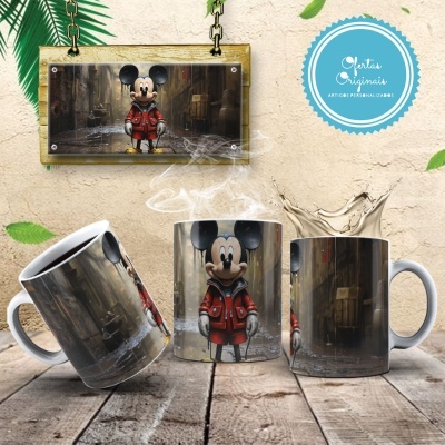 Caneca Mickey e Amigos Imagem  3D