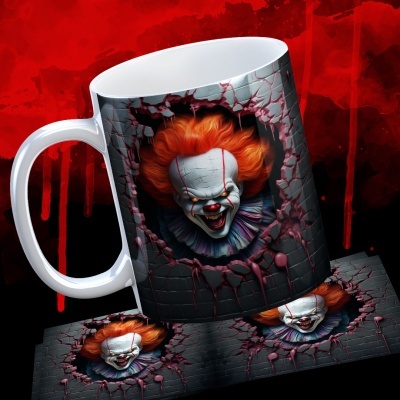 Caneca Terror Imagem  3D - Palhaço Assassino