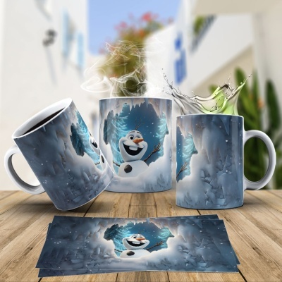 Caneca Natal OLAF Imagem  3D