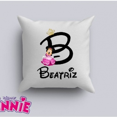 Capa de Almofada Personalizada Alfabeto Disney Inicial Menina
