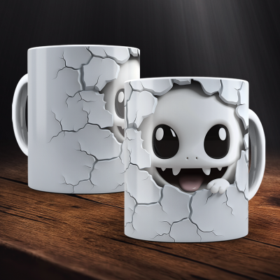 Caneca Halloween Imagem  3D