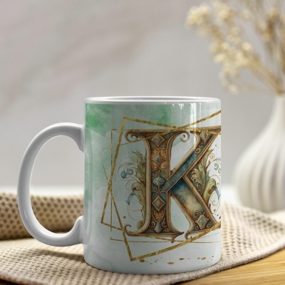 Caneca Alfabeto Arabesco  Dourado