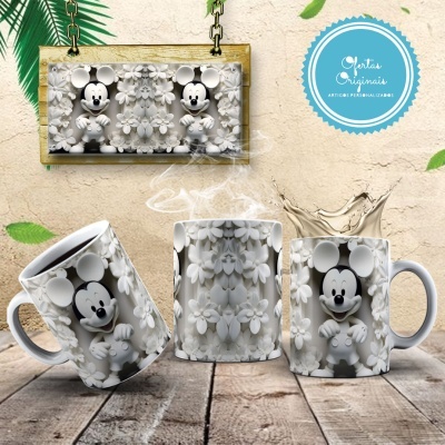 Caneca Mickey e Amigos Imagem  3D