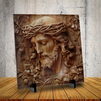 Azulejo Jesus em Madeira