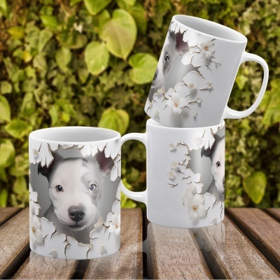 Caneca Cães Imagem  3D