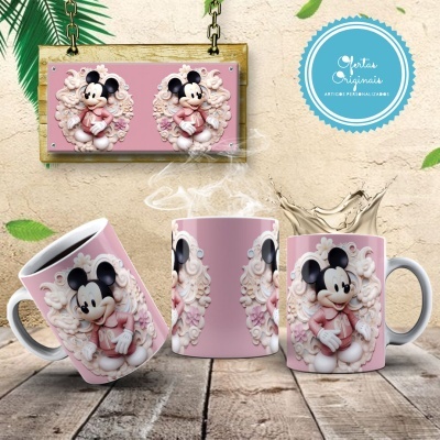 Caneca Mickey e Amigos Imagem  3D