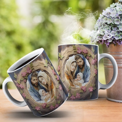 Caneca Presépio Imagem  3D