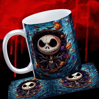 Caneca Terror Imagem  3D - Jack Skellington
