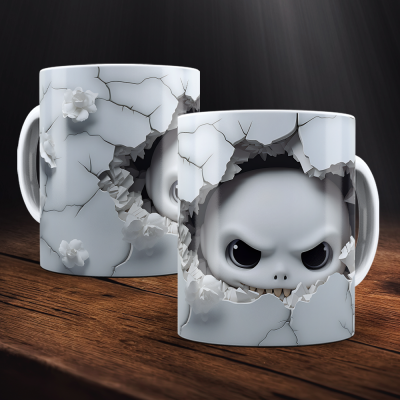 Caneca Halloween Imagem  3D