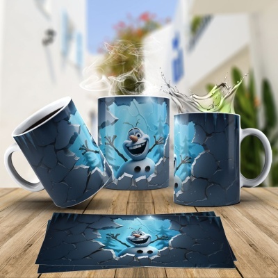 Caneca Natal OLAF Imagem  3D