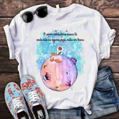 T-shirt Personagens Pequeno Príncipe T-shirt Personagens Pequeno Príncipe