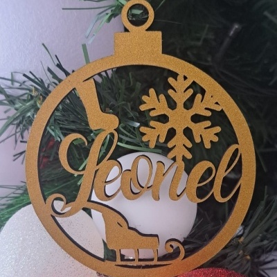 Bolas de Natal com Nome Personalizado MDF