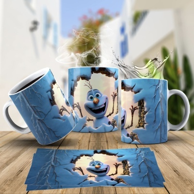 Caneca Natal OLAF Imagem  3D