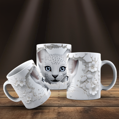 Caneca Animais Fofinhos Imagem 3D