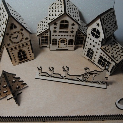 Vila de Natal com Iluminação