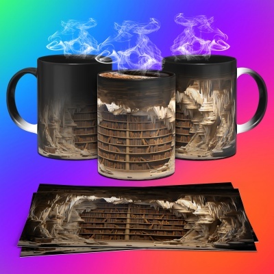 Caneca Biblioteca Imagem 3D