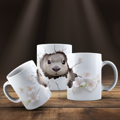 Caneca Animais Fofinhos Imagem 3D