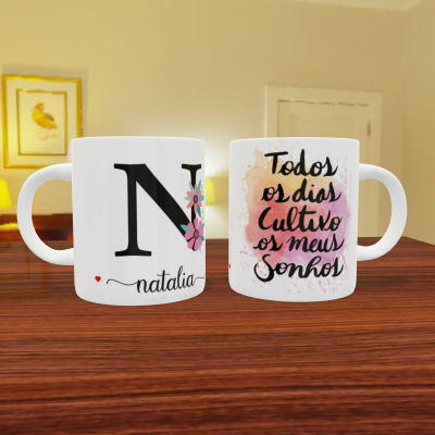 Canecas "Letra Floral"